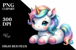 Cute Baby Unicorn Clipart Product Image 3