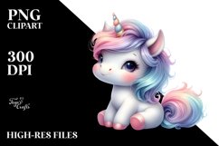 Pastel Baby Unicorn | Sublimation | Clipart Product Image 1