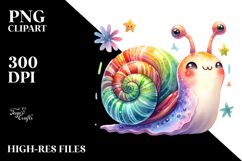 Colorful Cute Snail Dancing | Clipart Product Image 2