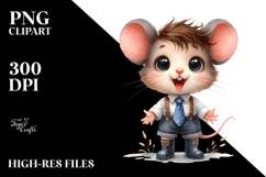 Baby Mouse Tie Rain Boots White Background | Clipart Product Image 2