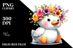 Cartoon-Style Watercolor Duck, Transparent PNG Product Image 2