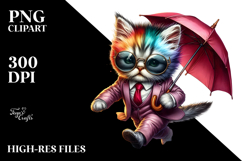 Vibrant Running Cat PNG Product Image 2