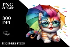 Cute Baby Cat Running PNG Product Image 1