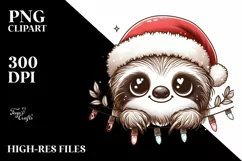 Adorable Baby Sloth with Christmas Lights Product Image 2