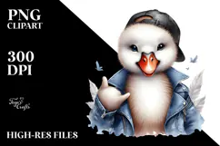 Colorful Baby Swan PNG Product Image 2