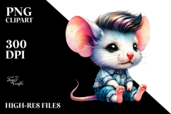 Cute Baby Mouse Sitting PNG Product Image 2