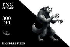 Simple Funny Halloween Werewolf PNG Product Image 2