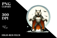 Simple Funny Halloween Werewolf PNG Product Image 2