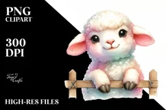 Adorable Baby Lamb on Invisible Fence | Sublimation | Product Image 1