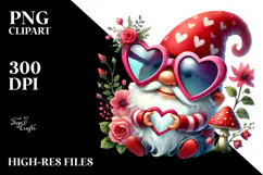 Heart Sign Gnome with Sunglasses PNG Product Image 2