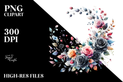 Colorful Floral Frame with Small Black Roses Product Image 2