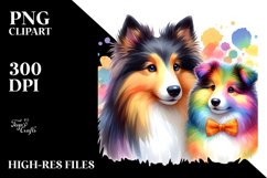 Cute Colorful Collie Sublimation Clipart Product Image 3
