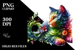 Vibrant Kitten with Flowers, 20 oz Tumbler Product Image 2
