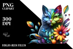 Vibrant Kitten with Flowers, 20 oz Tumbler Product Image 2