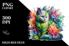 Vibrant Kitten with Flowers, 20 oz Tumbler Product Image 2