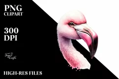 Funny Flamingo Diva Watercolor Clipart Product Image 1