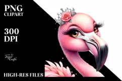 Funny Cute Flamingo Sublimation Clipart Product Image 1