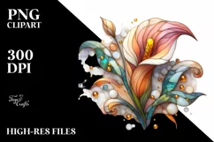 Detailed Stained Calla Lily Marble Golden | Sublimation | Product Image 1