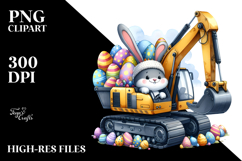 Funny Easter Excavator, PNG Product Image 2