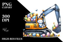 Funny Easter Excavator, PNG Product Image 2