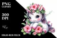 Pastel Baby Unicorn Clipart Product Image 3