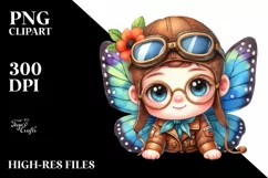 Colorful Baby Butterfly Aviator Suit Clipart Product Image 3