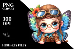 Colorful Cute Baby Butterfly Aviator | Clipart Product Image 2