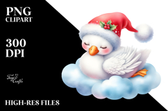 Cute Baby Swan Sleeping on Cloud | Clipart Product Image 2