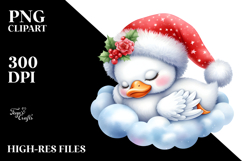 Cute Baby Swan Sleeping on Cloud | Clipart Product Image 2