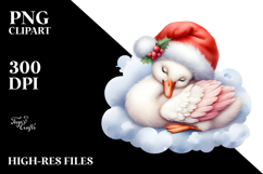 Cute Baby Swan Sleeping on Cloud | Clipart Product Image 2