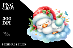 Cute Baby Swan Sleeping on Cloud | Clipart Product Image 2