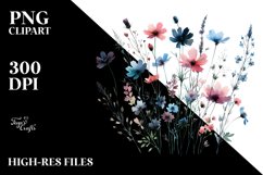 Watercolor Wildflower Silhouettes PNG Product Image 2