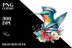 Colorful Hummingbird Sailor Suit Clipart Product Image 3