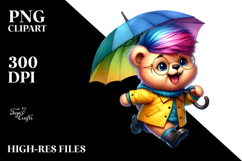 Cute Baby Bear Running PNG Product Image 2