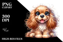 Watercolor Cute Cocker Spaniel, Transparent PNG Product Image 2