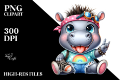 Cute Baby Hippo Wearing Summer Clothes Product Image 2