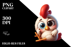 Whimsical Cartoon Chicken PNG Product Image 2