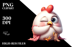 Whimsical Winking Chicken, Transparent PNG Product Image 2