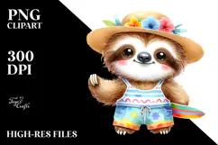 Cute Baby Sloth in Summer Clothes Product Image 2
