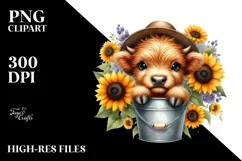 Cute Baby Highland Cow PNG Product Image 3