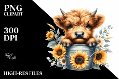 Cute Baby Highland Cow PNG Product Image 3