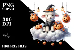 Lamb Dressed for Halloween, Cute PNG Product Image 2