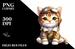 Cute Aviator Suit Baby Kitten | Sublimation | Clipart Product Image 3