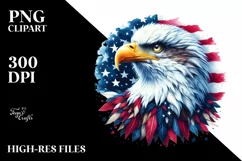 Watercolor Patriotic Bald Eagle USA Colors | Sticker | Product Image 1