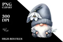 Cute Watercolor GNOME with Big HAT PNG Product Image 2