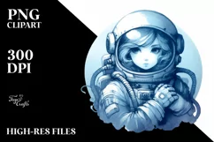 Astronaut Girl Centered | Watercolor Clipart Product Image 1