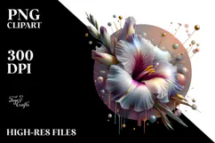 Glossy Gladiolus with Golden Insertions, -Like Material, PNG Product Image 2
