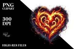 Heart Made of Fire, Transparent PNG Product Image 2