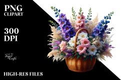 Shiny Basket Large Delphinium Clipart Product Image 1