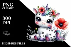 Colorful Baby Unicorn PNG Product Image 1